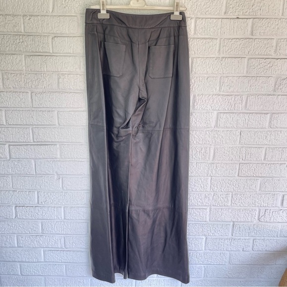 NEW Piazza Sempione 100% Leather Wide Leg Pant P825 Black Size 42 NWT - Picture 10 of 10